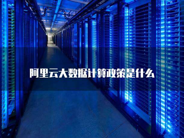 阿里云大数据计算政策是什么