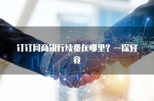 钉钉网商银行续费在哪里?一探究竟