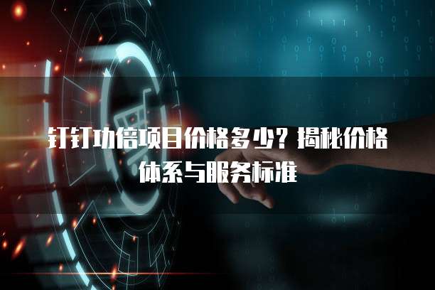 钉钉功倍项目价格多少?揭秘价格体系与服务标准