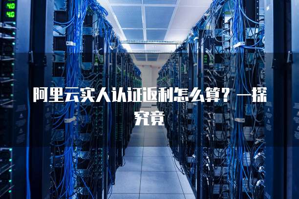 阿里云实人认证返利怎么算?一探究竟