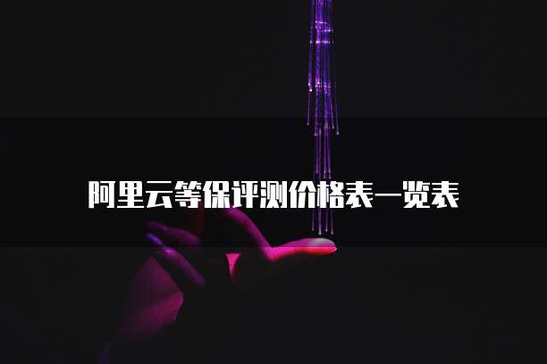 阿里云等保评测价格表一览表
