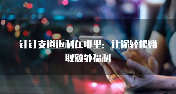 钉钉支道返利在哪里：让你轻松赚取额外福利