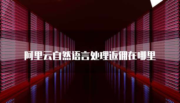 阿里云自然语言处理返佣在哪里