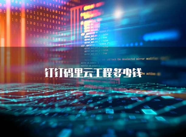 钉钉码里云工程多少钱