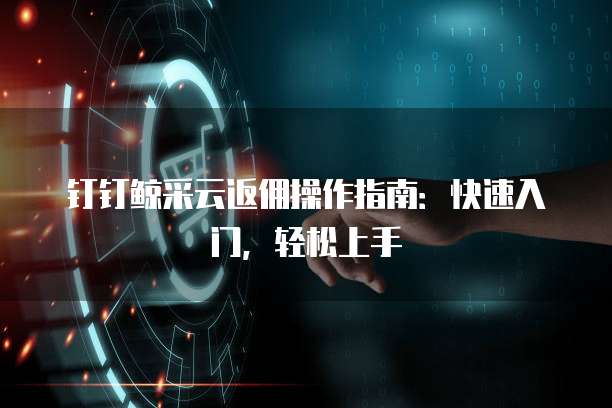 钉钉鲸采云返佣操作指南：快速入门，轻松上手