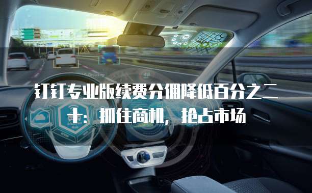 钉钉专业版续费分佣降低百分之二十：抓住商机，抢占市场