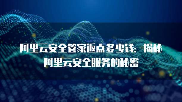 阿里云安全管家返点多少钱：揭秘阿里云安全服务的秘密