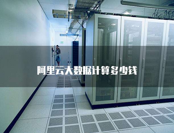 阿里云大数据计算多少钱