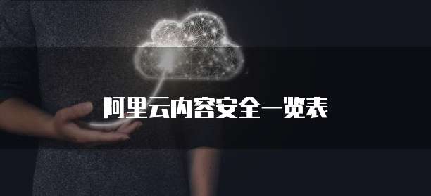 阿里云内容安全一览表
