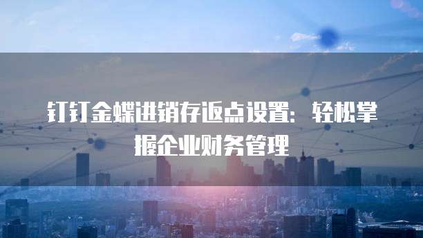 钉钉金蝶进销存返点设置:轻松掌握企业财务管理