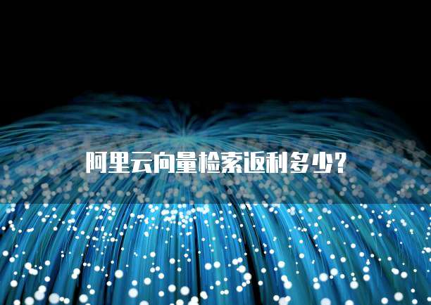 阿里云向量检索返利多少?