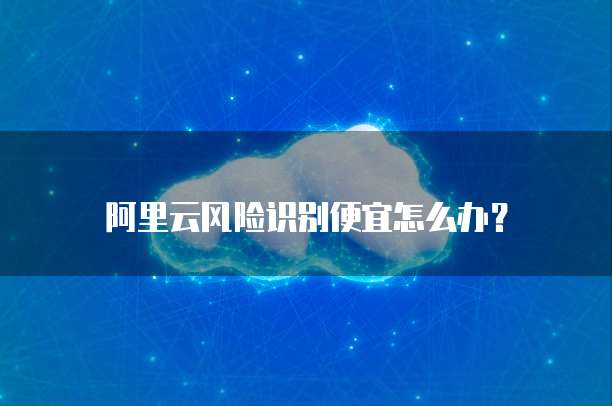 阿里云风险识别便宜怎么办?