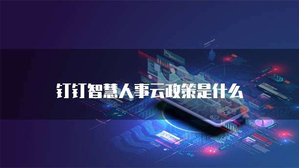 钉钉智慧人事云政策是什么