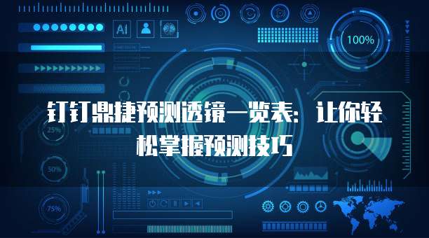 钉钉鼎捷预测透镜一览表:让你轻松掌握预测技巧