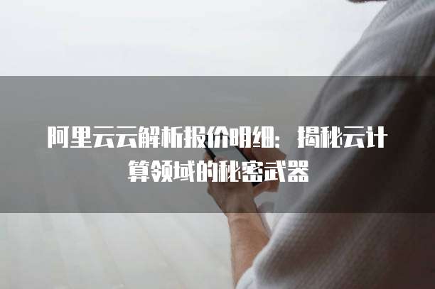 阿里云云解析报价明细:揭秘云计算领域的秘密武器