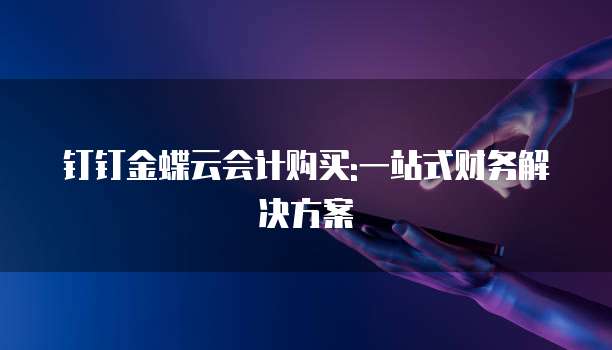 钉钉金蝶云会计购买:一站式财务解决方案