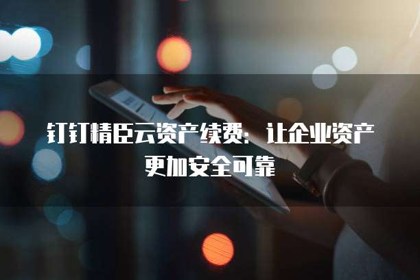 钉钉精臣云资产续费:让企业资产更加安全可靠