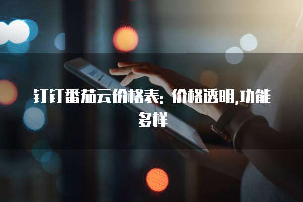 钉钉番茄云价格表: 价格透明,功能多样