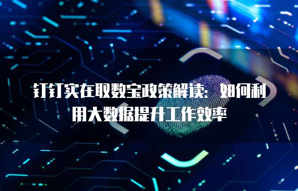 钉钉实在取数宝政策解读：如何利用大数据提升工作效率