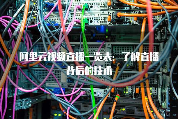 阿里云视频直播一览表:了解直播背后的技术
