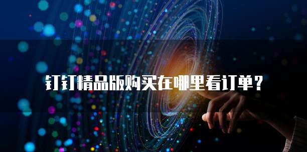钉钉精品版购买在哪里看订单?