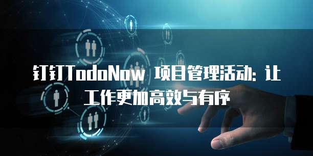 钉钉TodoNow 项目管理活动: 让工作更加高效与有序