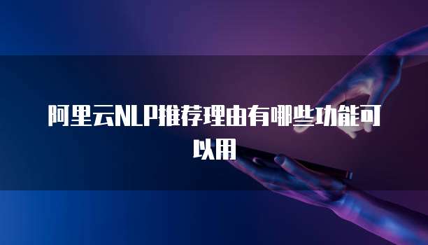 阿里云NLP推荐理由有哪些功能可以用