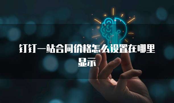 钉钉一站合同价格怎么设置在哪里显示