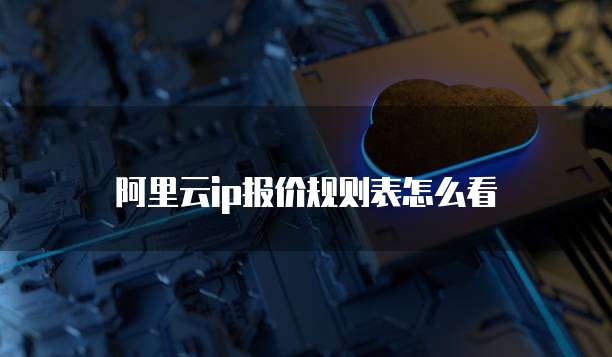 阿里云ip报价规则表怎么看