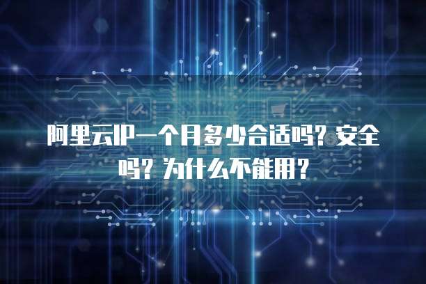阿里云IP一个月多少合适吗?安全吗?为什么不能用?