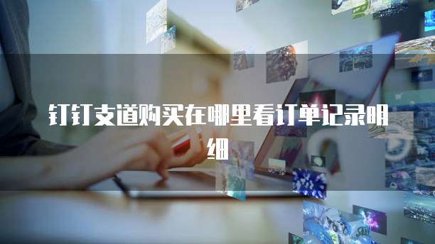 钉钉支道购买在哪里看订单记录明细