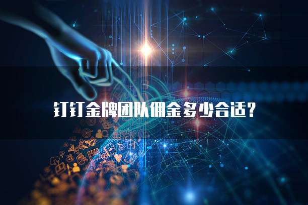 钉钉金牌团队佣金多少合适?