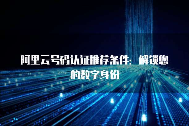 阿里云号码认证推荐条件:解锁您的数字身份
