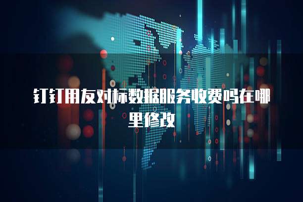 钉钉用友对标数据服务收费吗在哪里修改