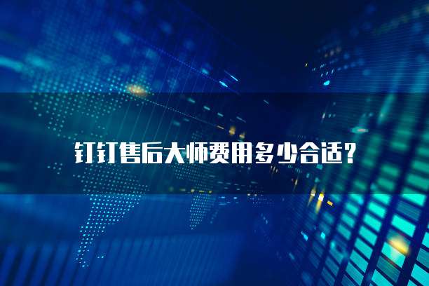 钉钉售后大师费用多少合适?