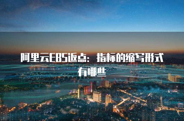 阿里云EBS返点：指标的缩写形式有哪些