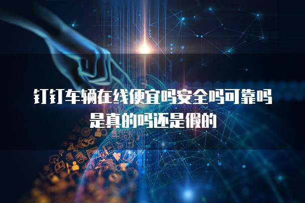 钉钉车辆在线便宜吗安全吗可靠吗是真的吗还是假的