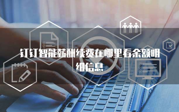 钉钉智能薪酬续费在哪里看余额明细信息