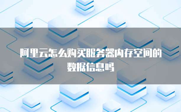 阿里云怎么购买服务器内存空间的数据信息吗