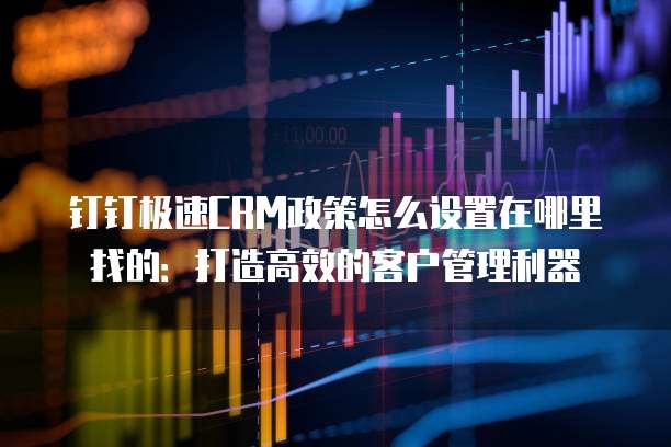 钉钉极速CRM政策怎么设置在哪里找的:打造高效的客户管理利器