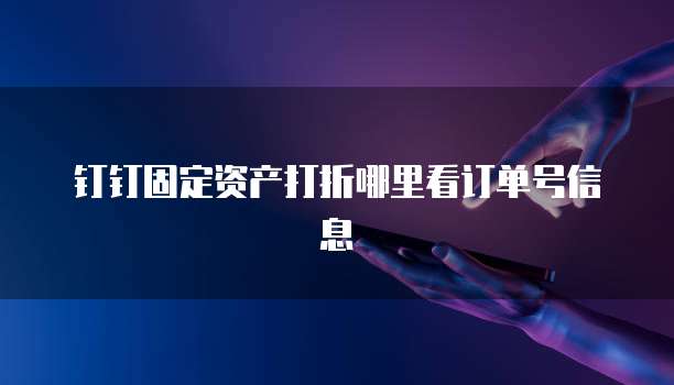 钉钉固定资产打折哪里看订单号信息