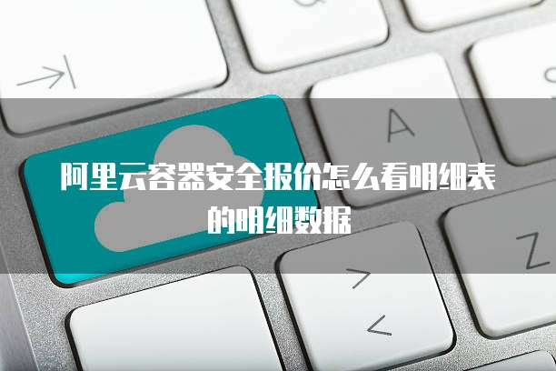 阿里云容器安全报价怎么看明细表的明细数据