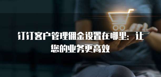 钉钉客户管理佣金设置在哪里：让您的业务更高效