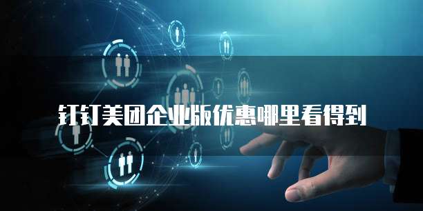 钉钉美团企业版优惠哪里看得到
