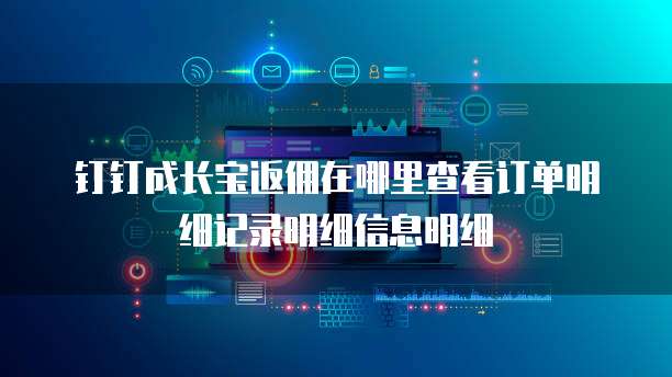钉钉成长宝返佣在哪里查看订单明细记录明细信息明细