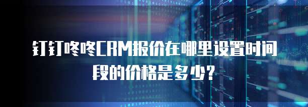 钉钉咚咚CRM报价在哪里设置时间段的价格是多少？