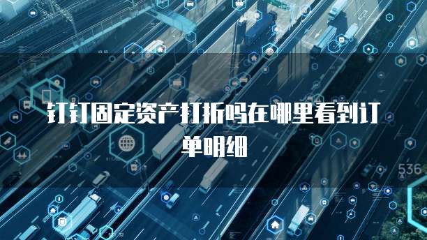 钉钉固定资产打折吗在哪里看到订单明细