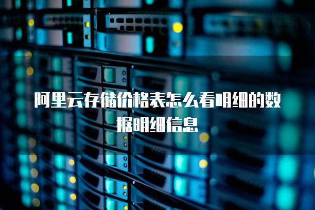阿里云存储价格表怎么看明细的数据明细信息