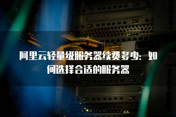 阿里云轻量级服务器续费多少:如何选择合适的服务器