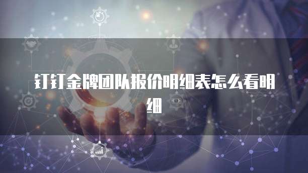 钉钉金牌团队报价明细表怎么看明细